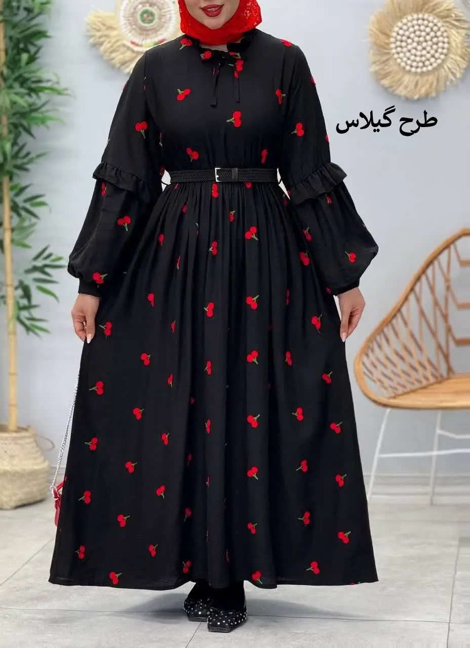 3401-پیراهن مزونی گیلاس